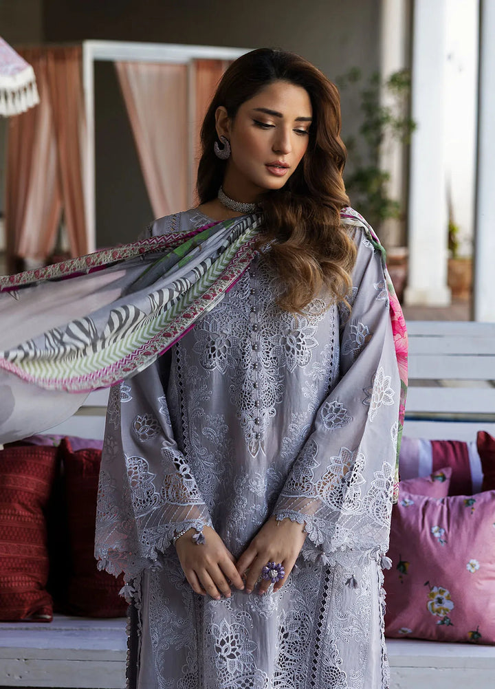 Kahf Embroidered Lawn Suits Unstitched 3 Piece KHF25L KLR-04 Lilia - Summer Collection