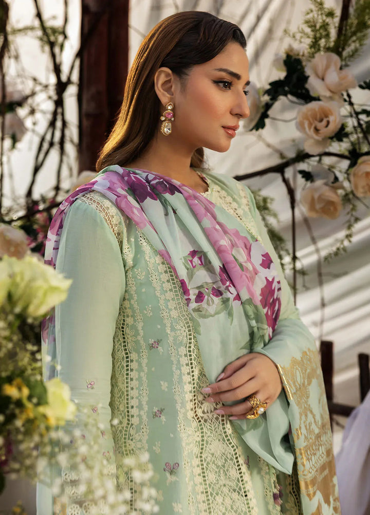 Kahf Embroidered Lawn Suits Unstitched 3 Piece KHF25L KLR-05 Nora - Summer Collection
