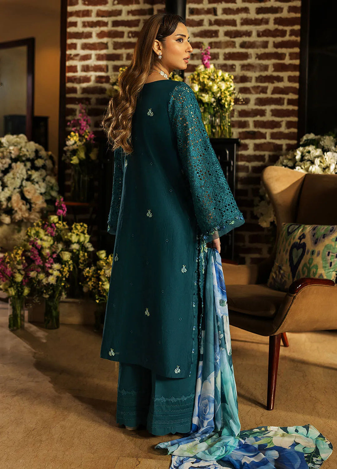 Kahf Embroidered Lawn Suits Unstitched 3 Piece KHF25L KLR-06 Whimsy - Summer Collection