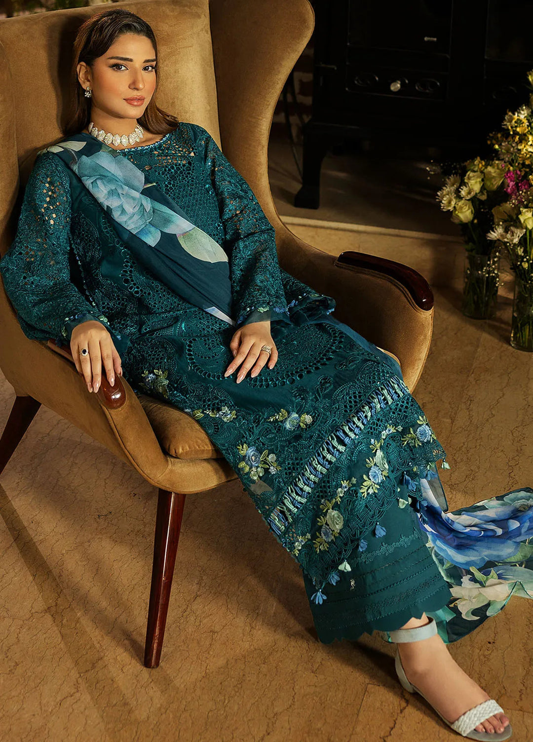 Kahf Embroidered Lawn Suits Unstitched 3 Piece KHF25L KLR-06 Whimsy - Summer Collection