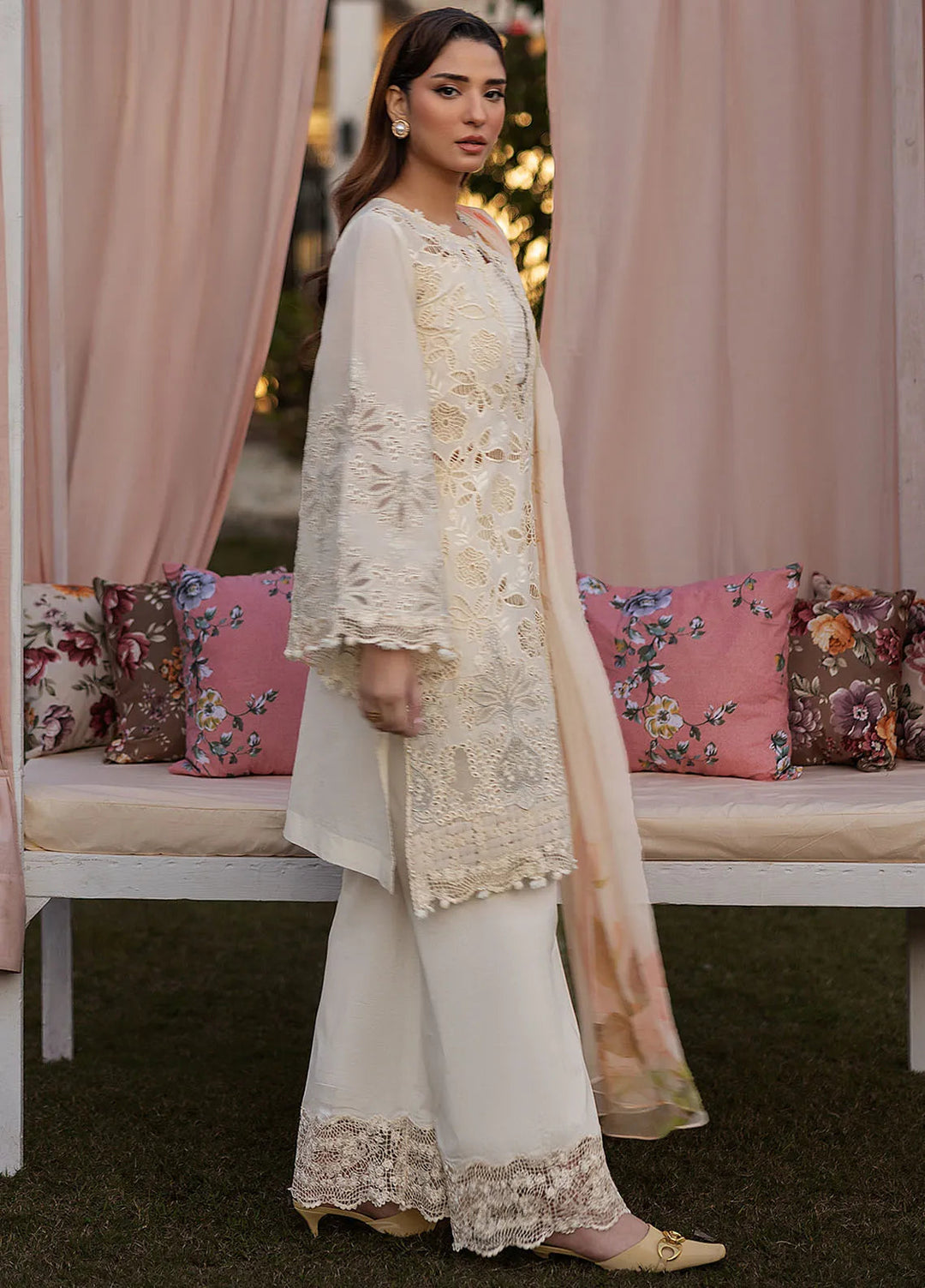 Kahf Embroidered Lawn Suits Unstitched 3 Piece KHF25L KLR-07 Miriam - Summer Collection