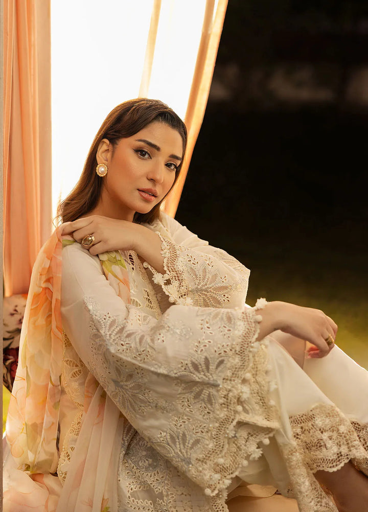 Kahf Embroidered Lawn Suits Unstitched 3 Piece KHF25L KLR-07 Miriam - Summer Collection