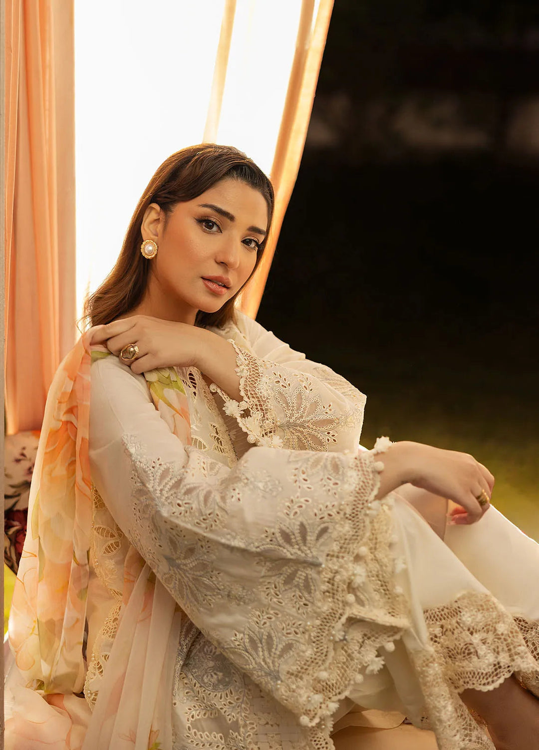 Kahf Embroidered Lawn Suits Unstitched 3 Piece KHF25L KLR-07 Miriam - Summer Collection