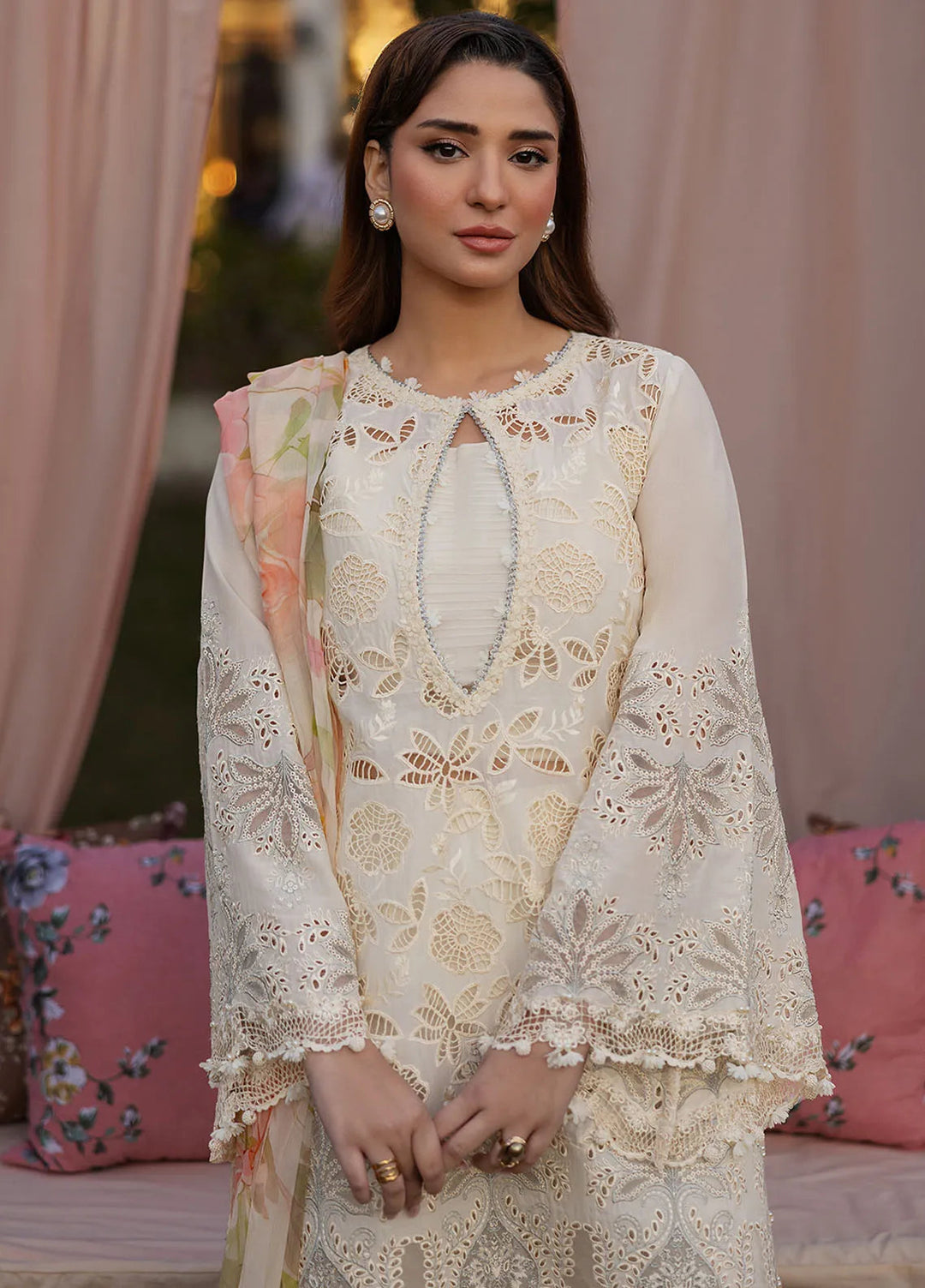 Kahf Embroidered Lawn Suits Unstitched 3 Piece KHF25L KLR-07 Miriam - Summer Collection