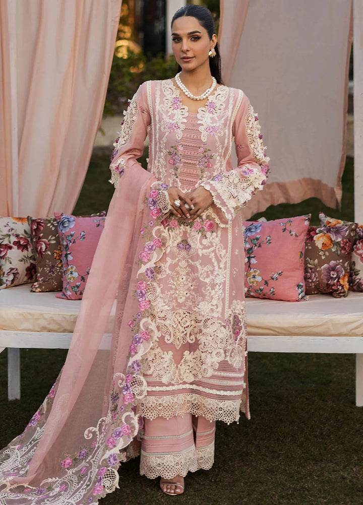 Kahf Embroidered Lawn Suits Unstitched 3 Piece KHF25L KLR-09 Bellerose - Summer Collection