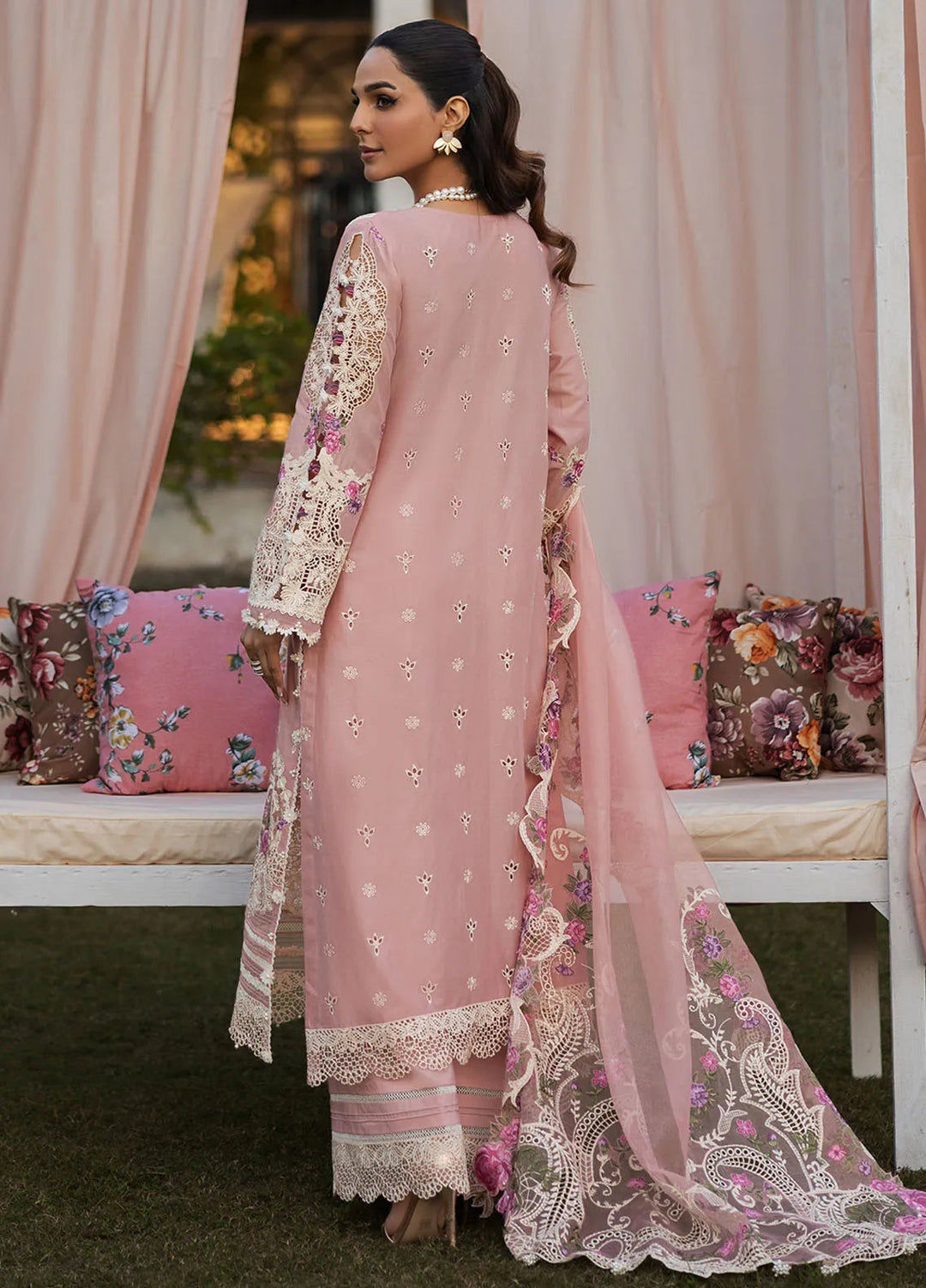 Kahf Embroidered Lawn Suits Unstitched 3 Piece KHF25L KLR-09 Bellerose - Summer Collection