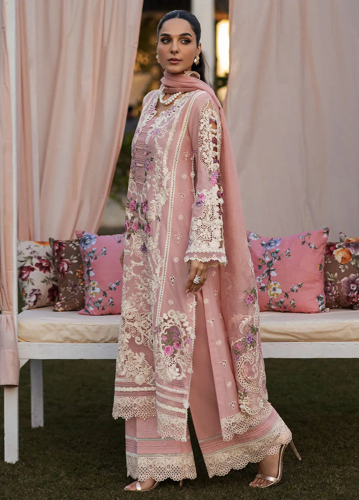 Kahf Embroidered Lawn Suits Unstitched 3 Piece KHF25L KLR-09 Bellerose - Summer Collection