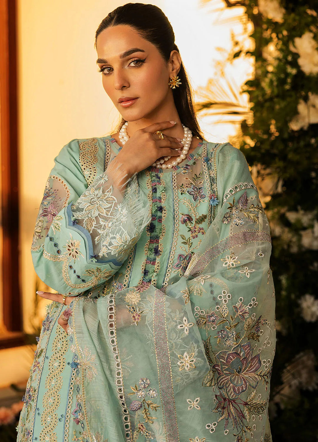 Kahf Embroidered Lawn Suits Unstitched 3 Piece KHF25L KLR-10 Elva - Summer Collection