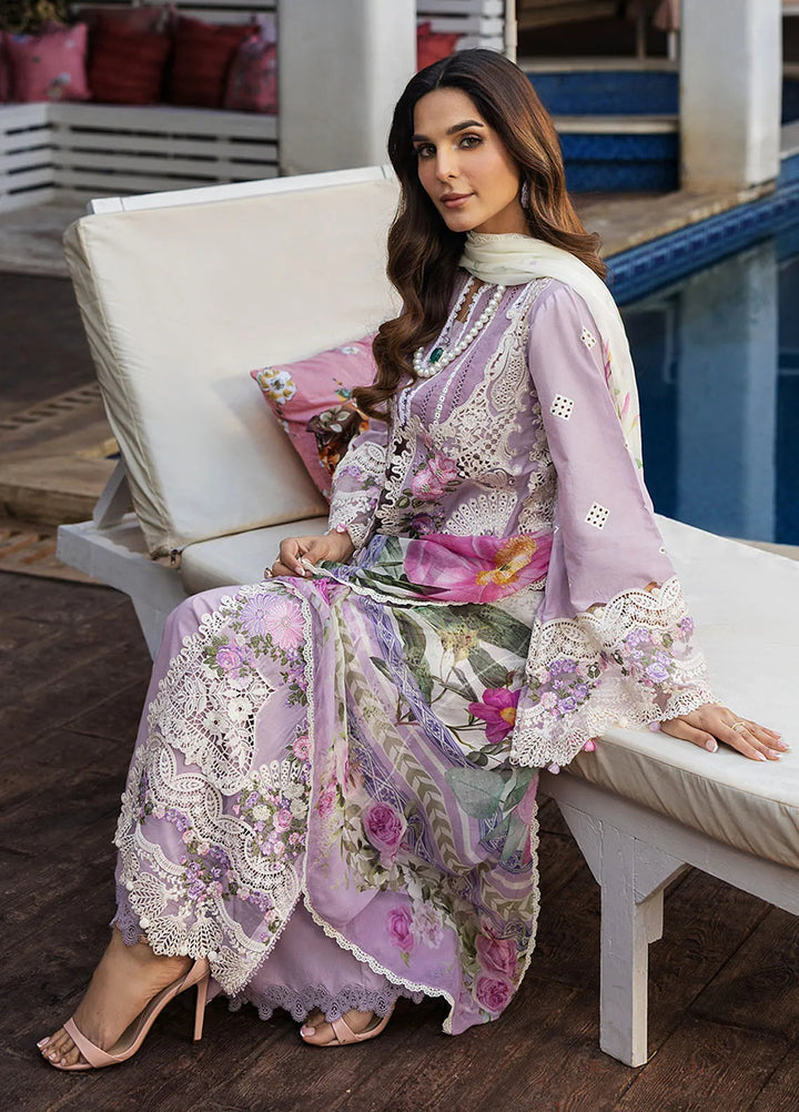 Kahf Embroidered Lawn Suits Unstitched 3 Piece KHF25L KLR-11 Bloom - Summer Collection