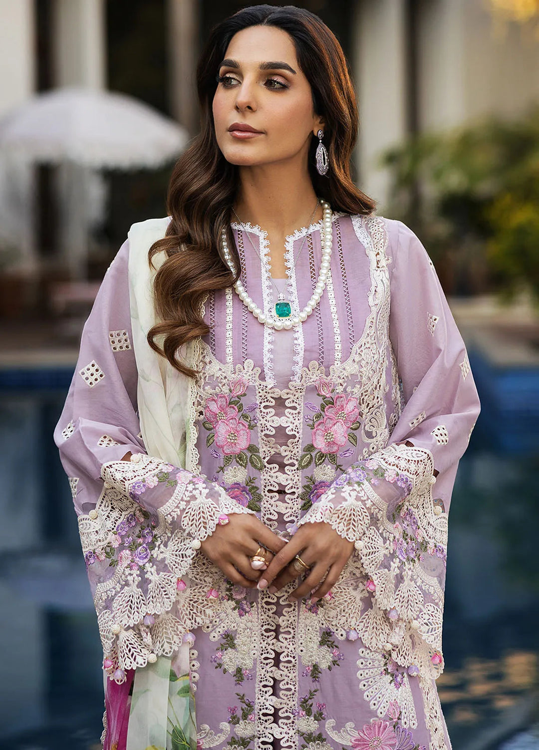 Kahf Embroidered Lawn Suits Unstitched 3 Piece KHF25L KLR-11 Bloom - Summer Collection