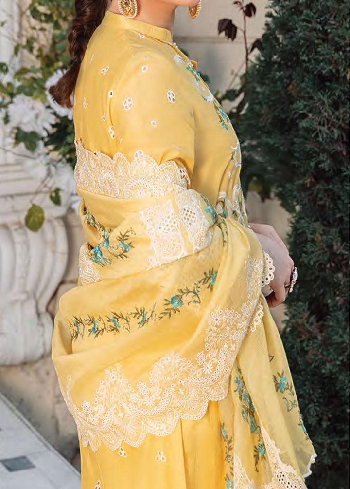 Kahf Premium Embroidered Lawn Suits Unstitched 3 Piece KHF22L KLL-01A - Luxury Collection