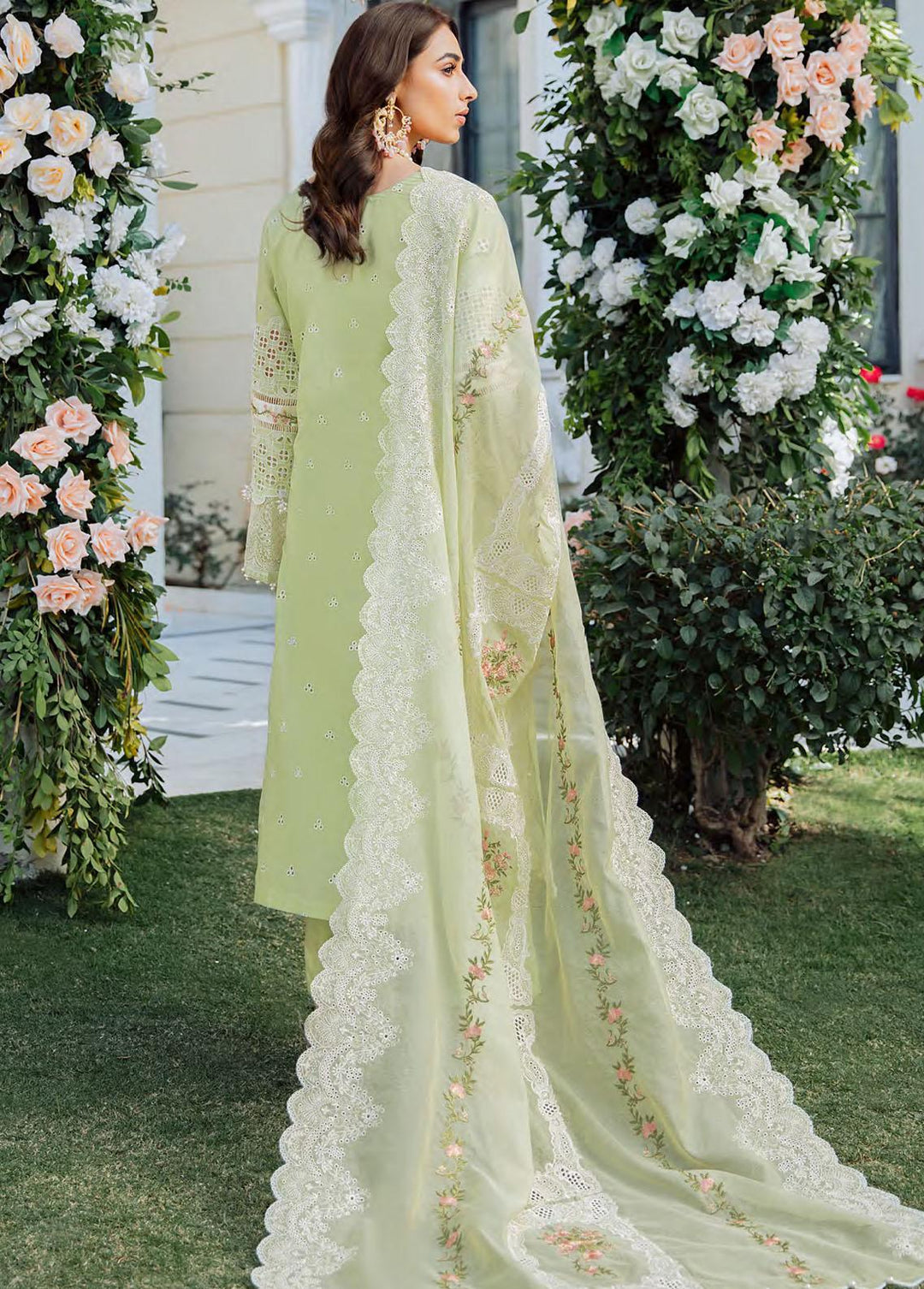 Kahf Premium Embroidered Lawn Suits Unstitched 3 Piece KHF22L KLL-01B - Luxury Collection