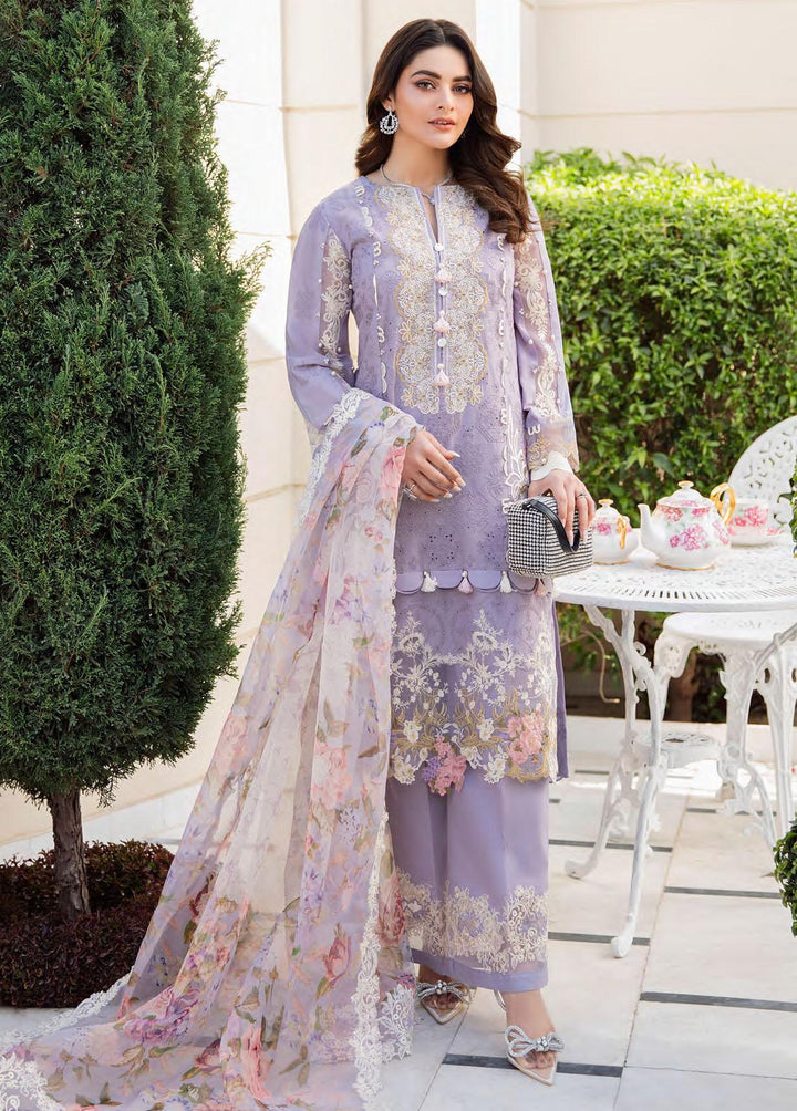 Kahf Premium Embroidered Lawn Suits Unstitched 3 Piece KHF22L KLL-02 - Luxury Collection