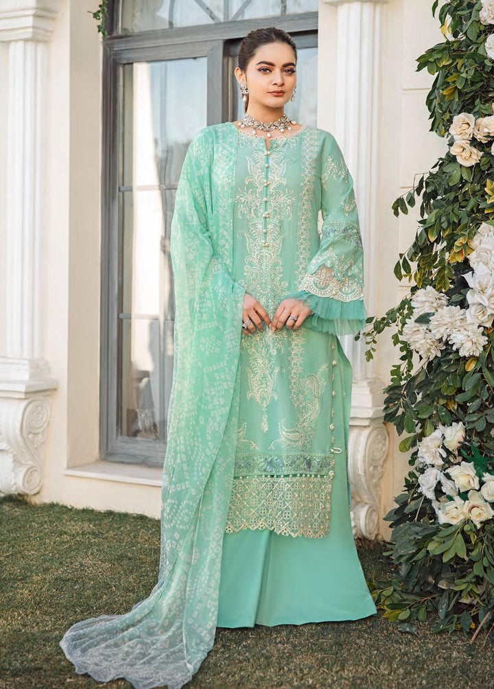 Kahf Premium Embroidered Lawn Suits Unstitched 3 Piece KHF22L KLL-03 - Luxury Collection