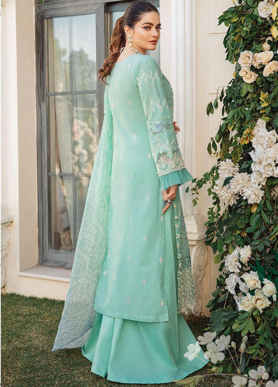 Kahf Premium Embroidered Lawn Suits Unstitched 3 Piece KHF22L KLL-03 - Luxury Collection