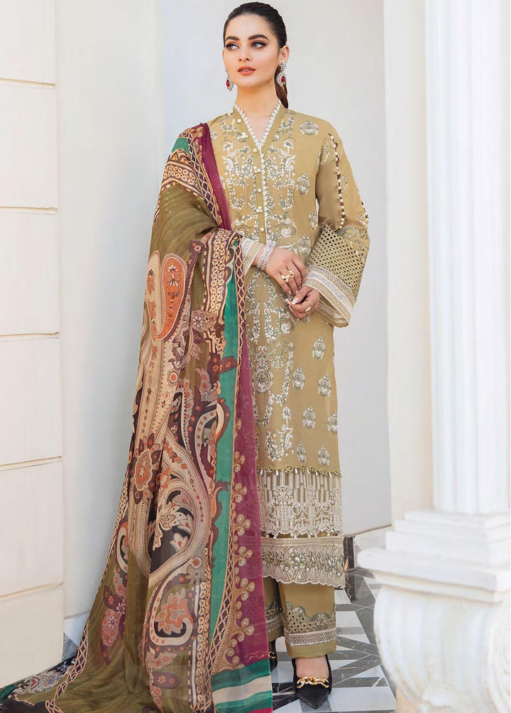 Kahf Premium Embroidered Lawn Suits Unstitched 3 Piece KHF22L KLL-04B - Luxury Collection