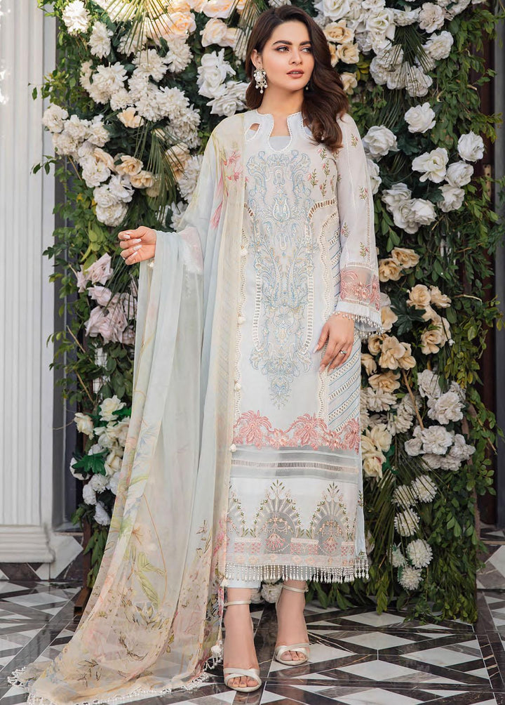 Kahf Premium Embroidered Lawn Suits Unstitched 3 Piece KHF22L KLL-05 - Luxury Collection