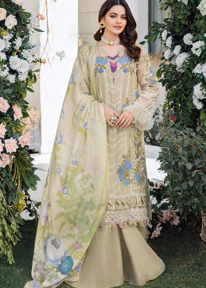 Kahf Premium Embroidered Lawn Suits Unstitched 3 Piece KHF22L KLL-06B - Luxury Collection