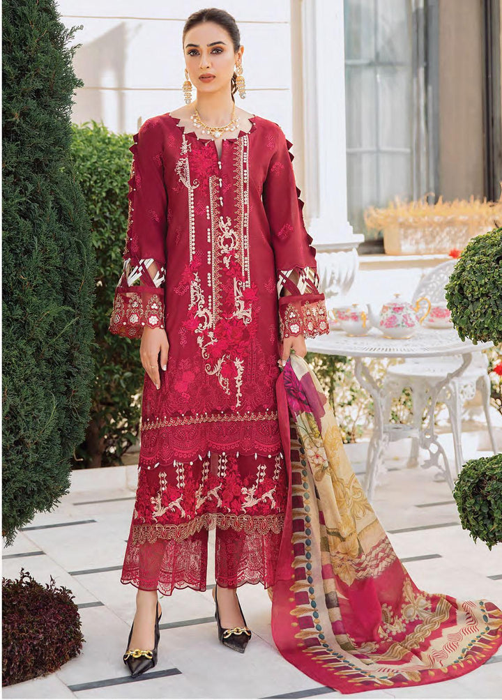 Kahf Premium Embroidered Lawn Suits Unstitched 3 Piece KHF22L KLL-07 - Luxury Collection