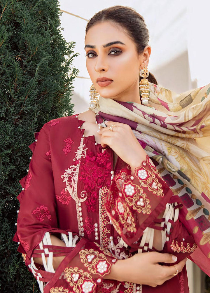 Kahf Premium Embroidered Lawn Suits Unstitched 3 Piece KHF22L KLL-07 - Luxury Collection