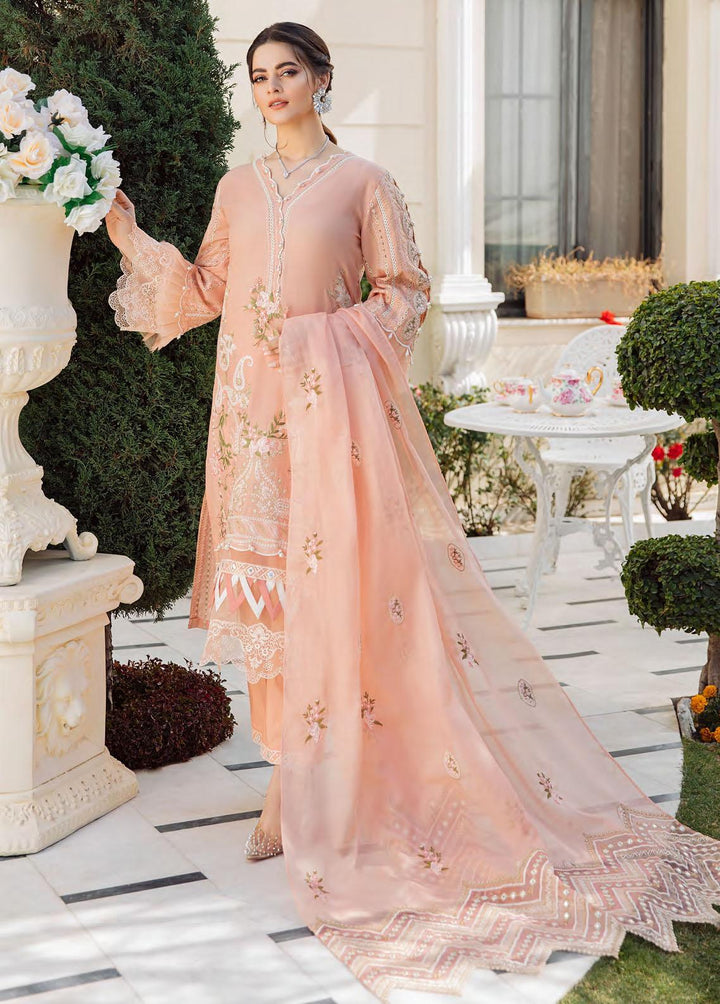 Kahf Premium Embroidered Lawn Suits Unstitched 3 Piece KHF22L KLL-08B - Luxury Collection