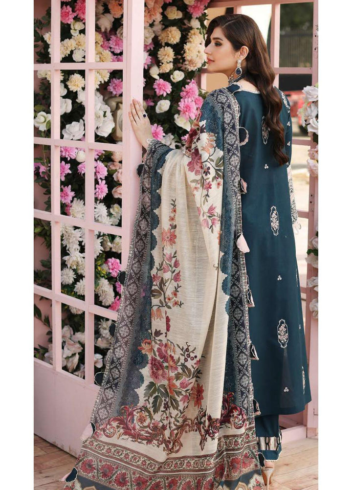 Kahf Embroidered Lawn Suits Unstitched 3 Piece KHF23LL KLC-01A - Luxury Summer Collection