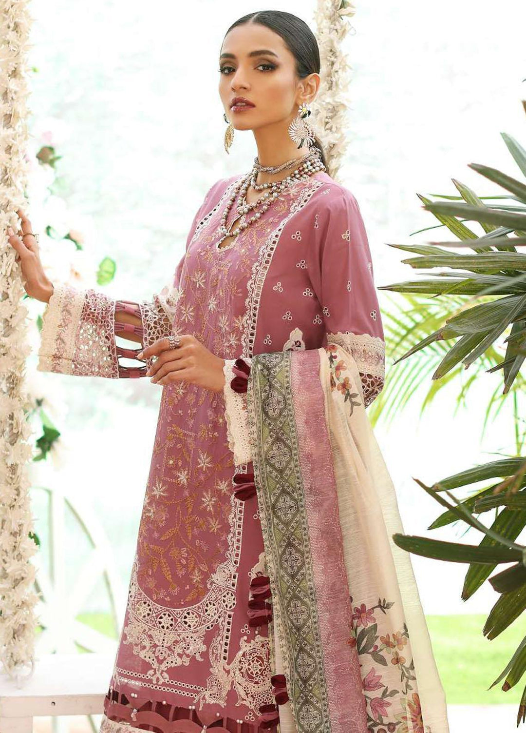 Kahf Embroidered Lawn Suits Unstitched 3 Piece KHF23LL KLC-01B - Luxury Summer Collection