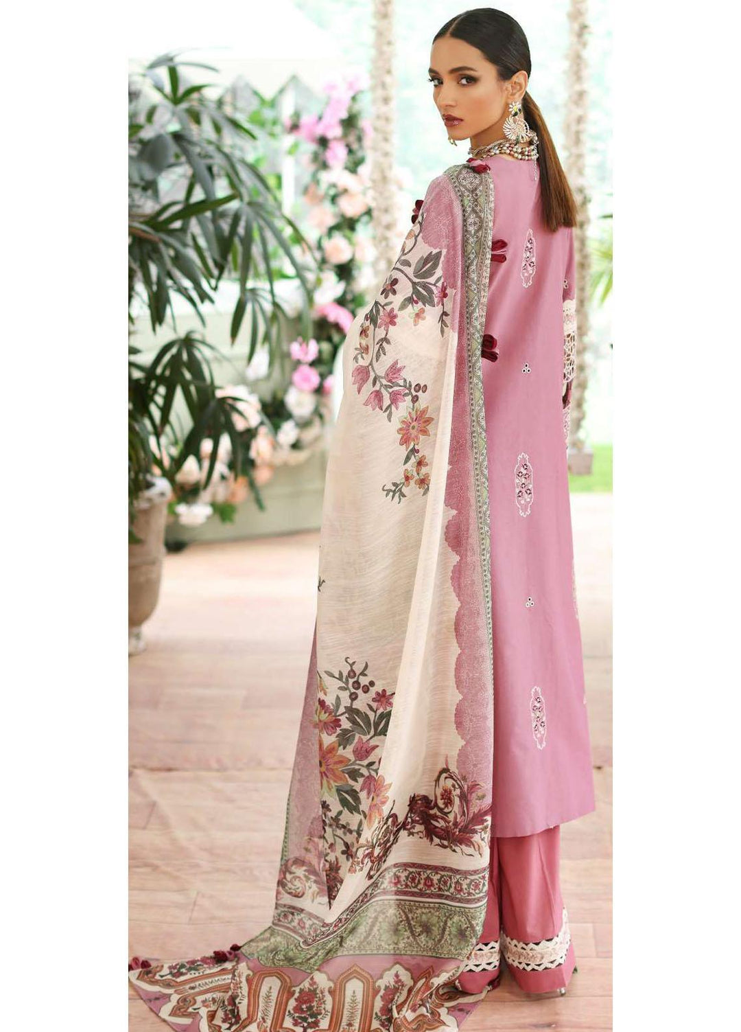 Kahf Embroidered Lawn Suits Unstitched 3 Piece KHF23LL KLC-01B - Luxury Summer Collection