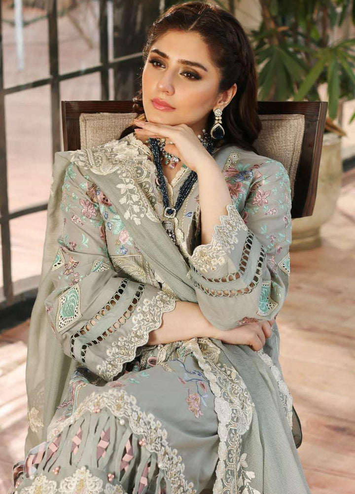 Kahf Embroidered Lawn Suits Unstitched 3 Piece KHF23LL KLC-02A - Luxury Summer Collection