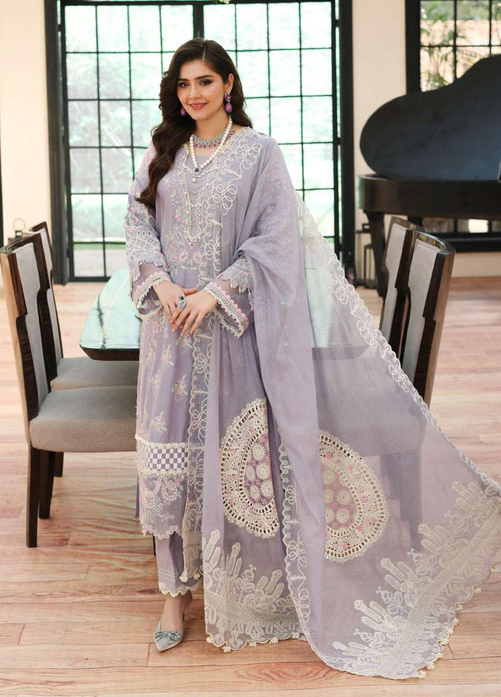 Kahf Embroidered Lawn Suits Unstitched 3 Piece KHF23LL KLC-03 - Luxury Summer Collection