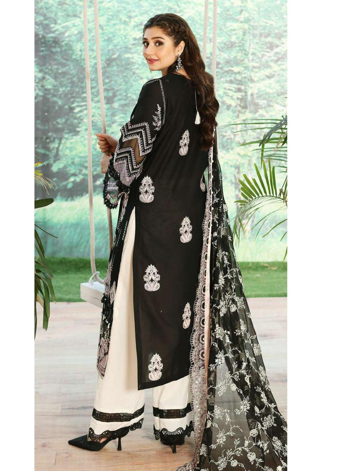 Kahf Embroidered Lawn Suits Unstitched 3 Piece KHF23LL KLC-04 - Luxury Summer Collection