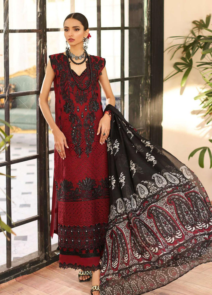 Kahf Embroidered Lawn Suits Unstitched 3 Piece KHF23LL KLC-06 - Luxury Summer Collection