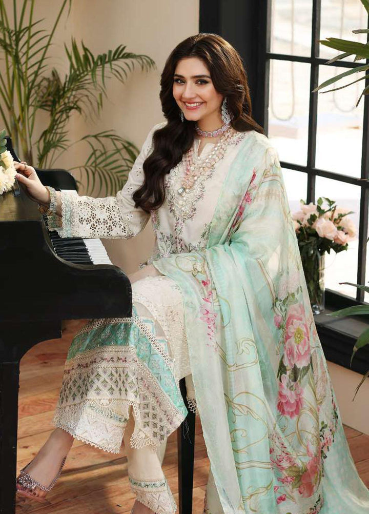 Kahf Embroidered Lawn Suits Unstitched 3 Piece KHF23LL KLC-07A - Luxury Summer Collection