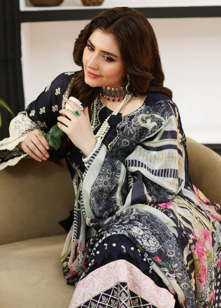 Kahf Embroidered Lawn Suits Unstitched 3 Piece KHF23LL KLC-07B - Luxury Summer Collection