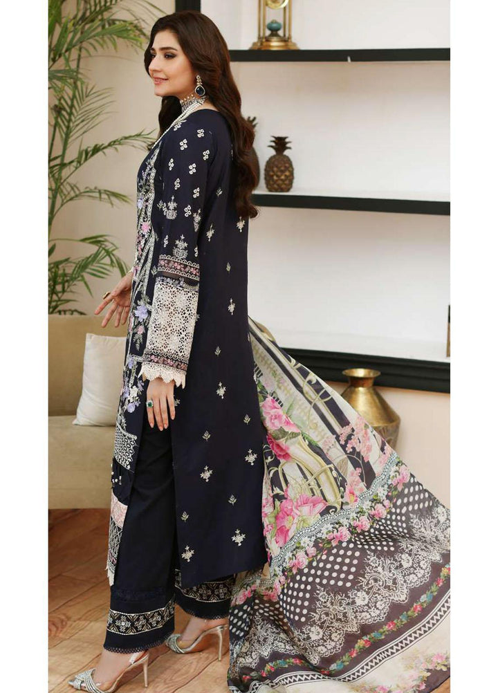 Kahf Embroidered Lawn Suits Unstitched 3 Piece KHF23LL KLC-07B - Luxury Summer Collection