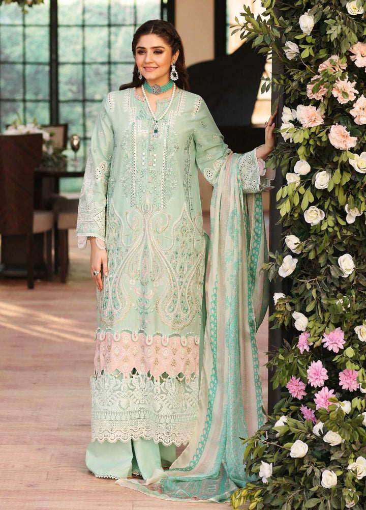 Kahf Embroidered Lawn Suits Unstitched 3 Piece KHF23LL KLC-09B - Luxury Summer Collection