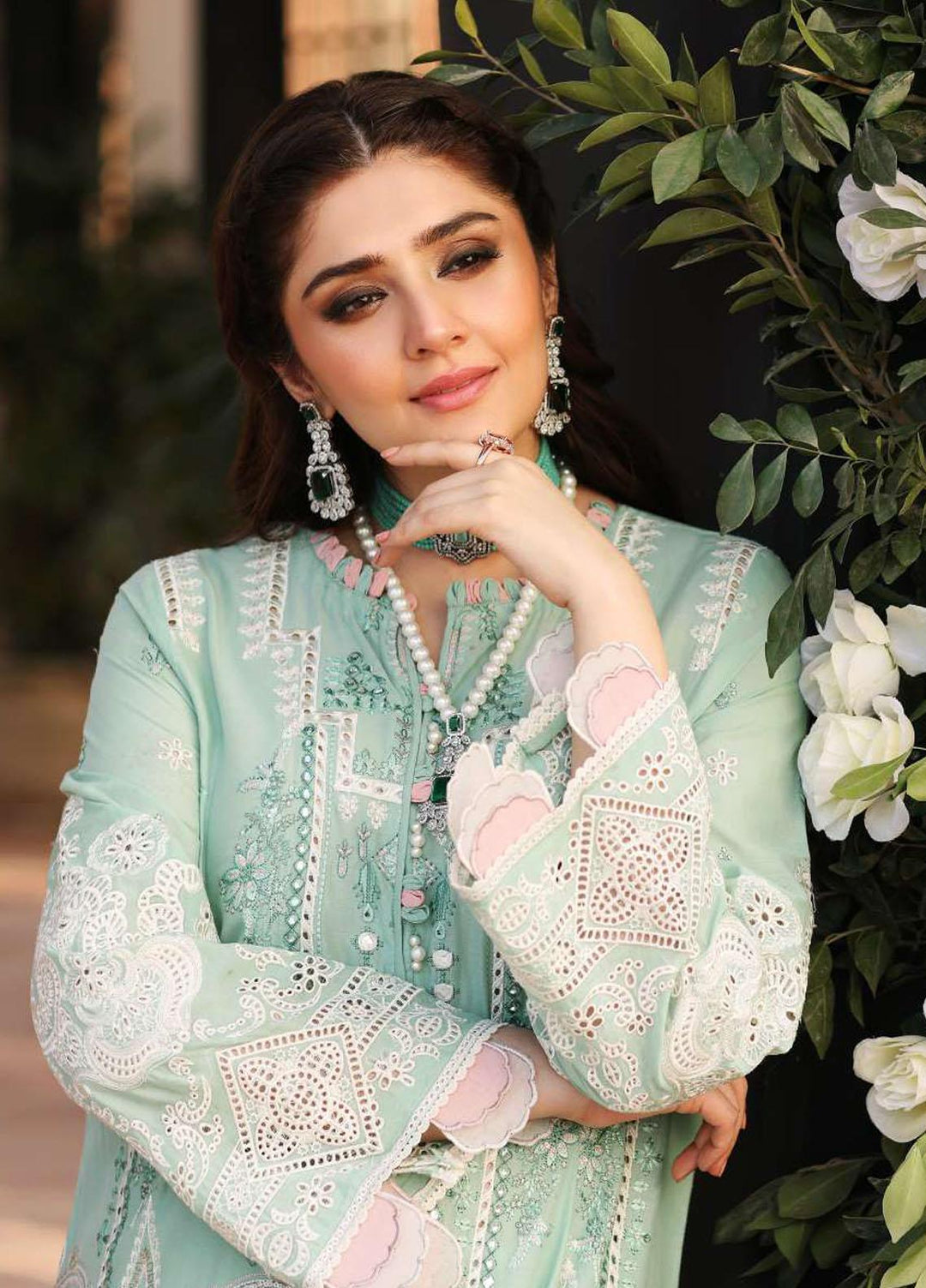 Kahf Embroidered Lawn Suits Unstitched 3 Piece KHF23LL KLC-09B - Luxury Summer Collection