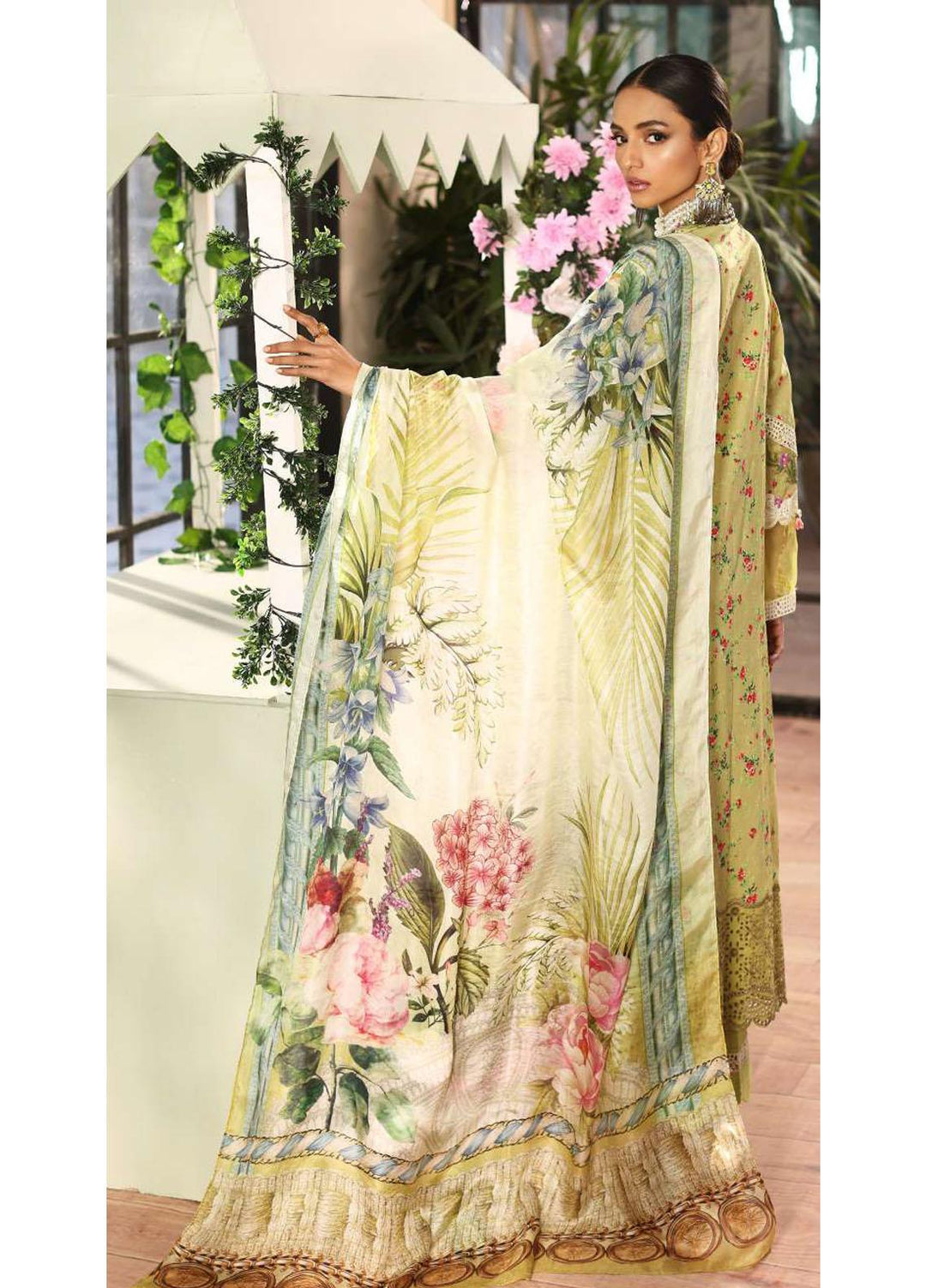 Kahf Embroidered Lawn Suits Unstitched 3 Piece KHF23LL KLC-10 - Luxury Summer Collection