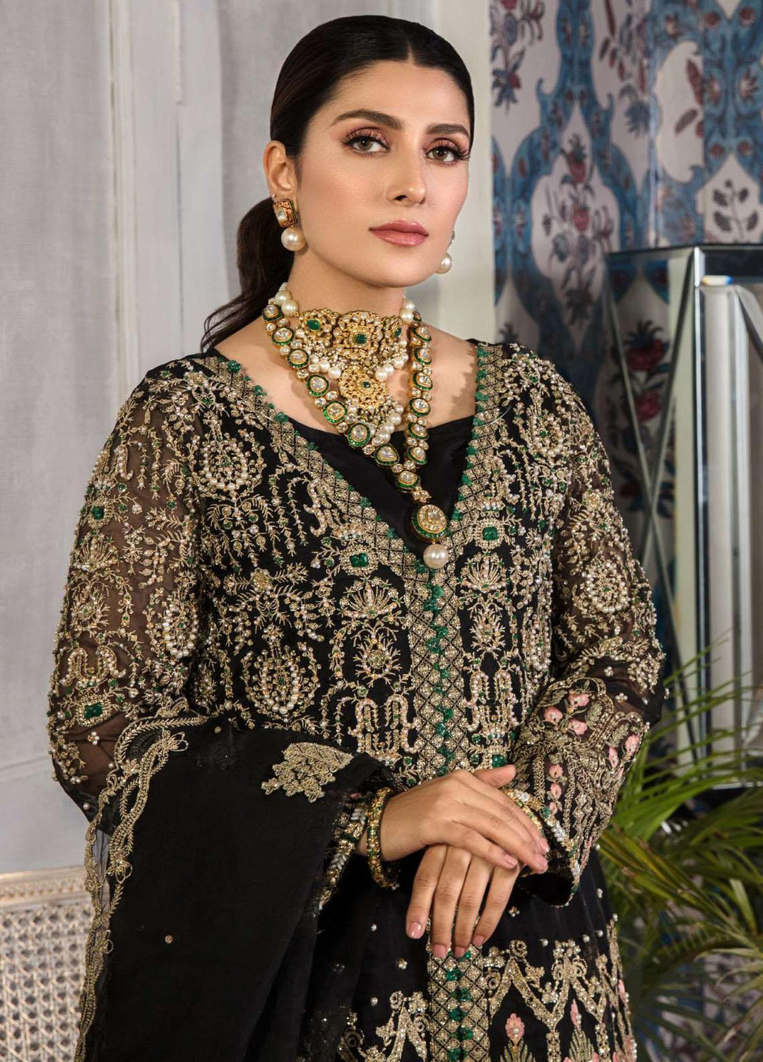 Kahf Premium Embroidered Organza Suits Unstitched 3 Piece KHF22MW D-01 Elaheh - Luxury Wedding Collection