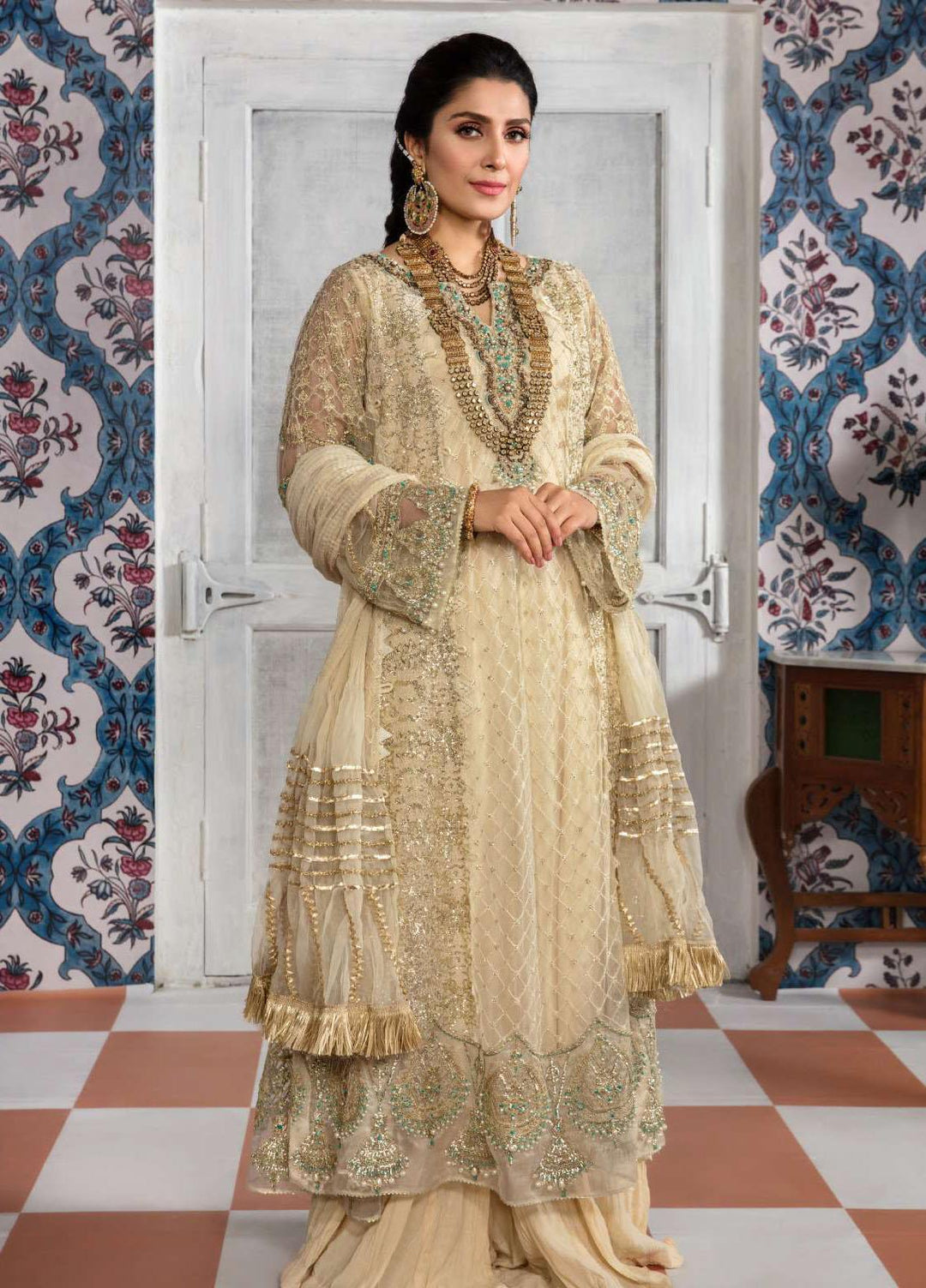 Kahf Premium Embroidered Net Suits Unstitched 3 Piece KHF22MW D-05 Ayileen - Luxury Wedding Collection