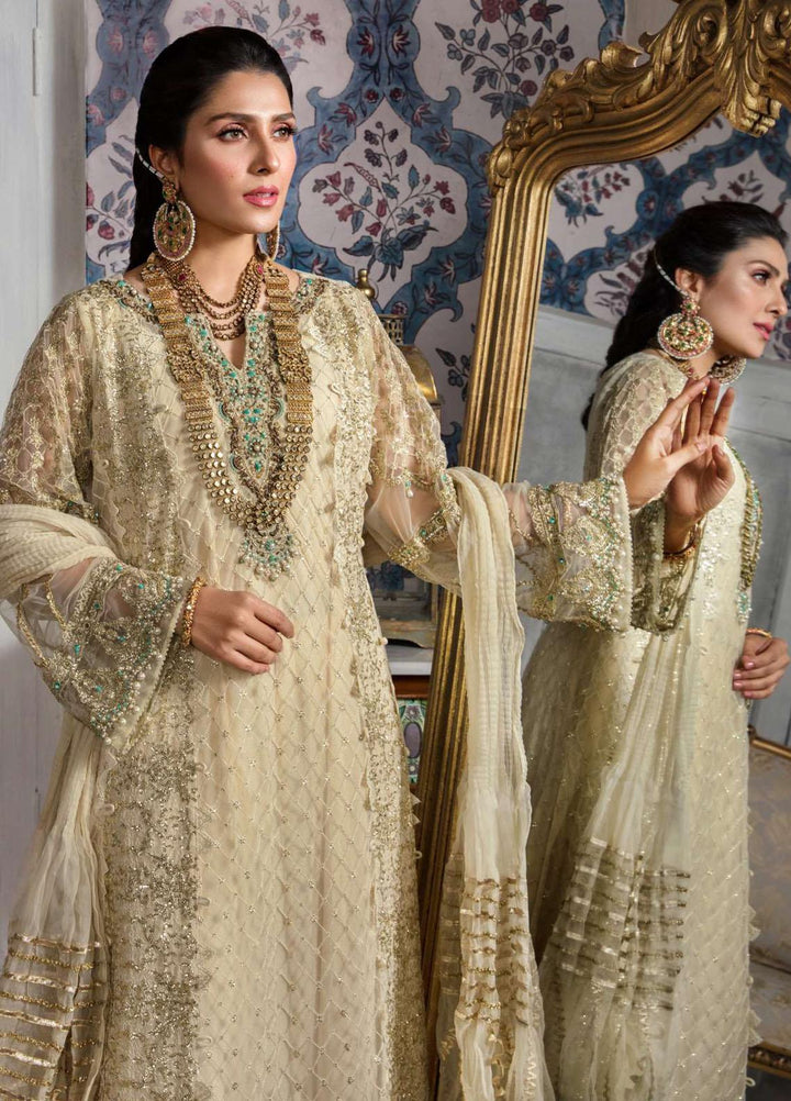 Kahf Premium Embroidered Net Suits Unstitched 3 Piece KHF22MW D-05 Ayileen - Luxury Wedding Collection