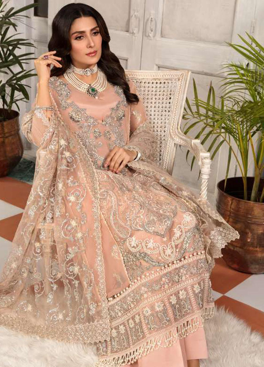 Kahf Premium Embroidered Organza Suits Unstitched 3 Piece KHF22MW D-06 Mirana - Luxury Wedding Collection