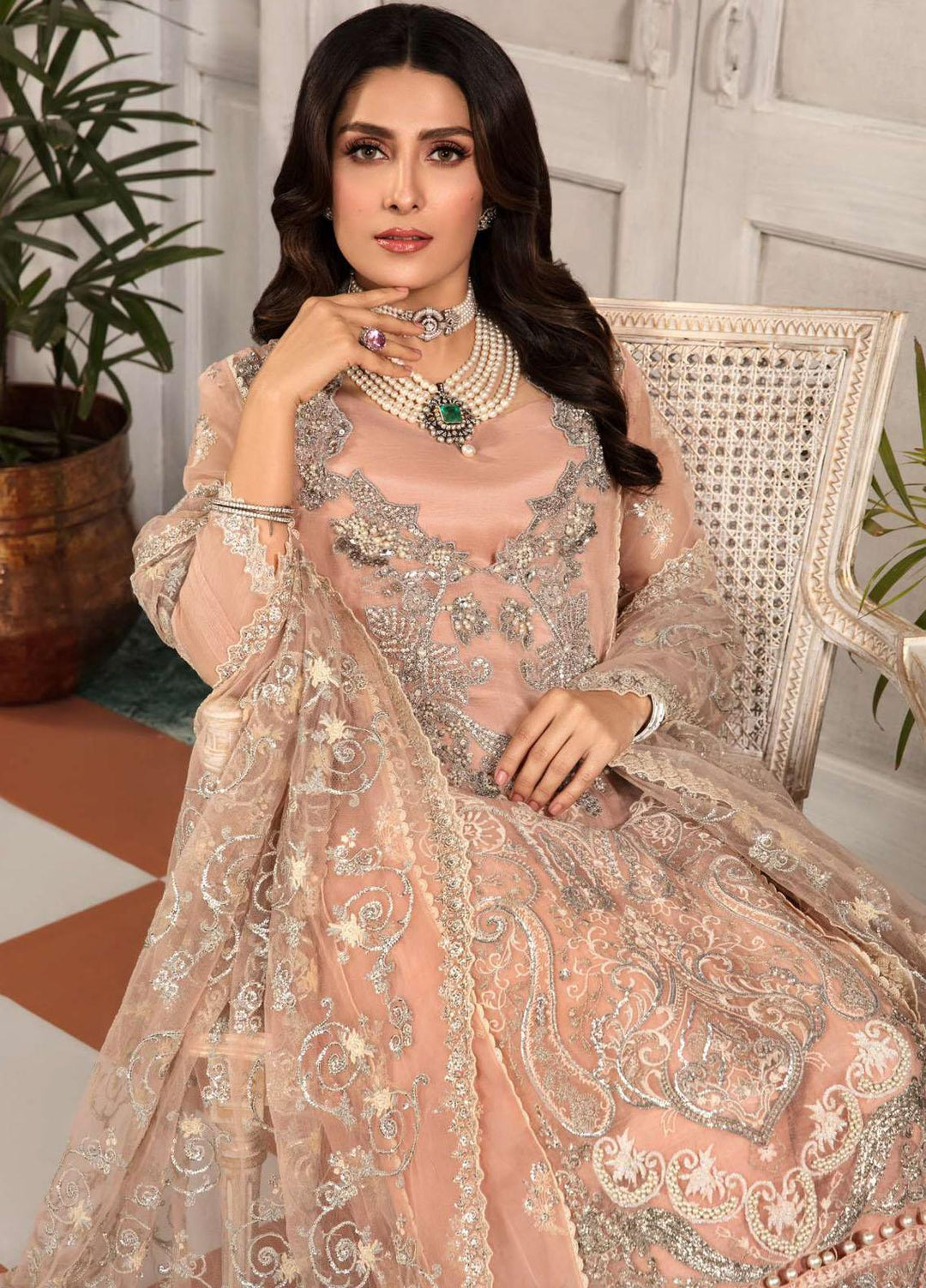 Kahf Premium Embroidered Organza Suits Unstitched 3 Piece KHF22MW D-06 Mirana - Luxury Wedding Collection