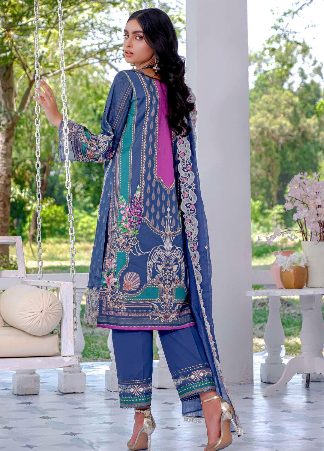 Kahf Premium Embroidered Lawn Suits Unstitched 3 Piece KHF21F 02 - Summer Collection