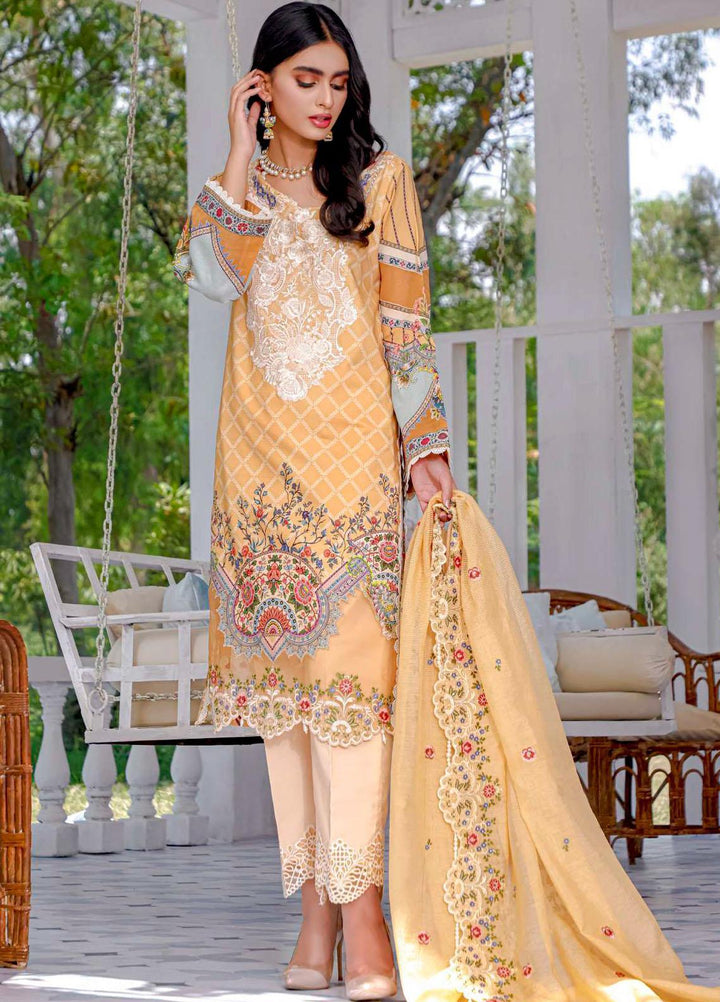 Kahf Premium Embroidered Lawn Suits Unstitched 3 Piece KHF21F 04 - Summer Collection