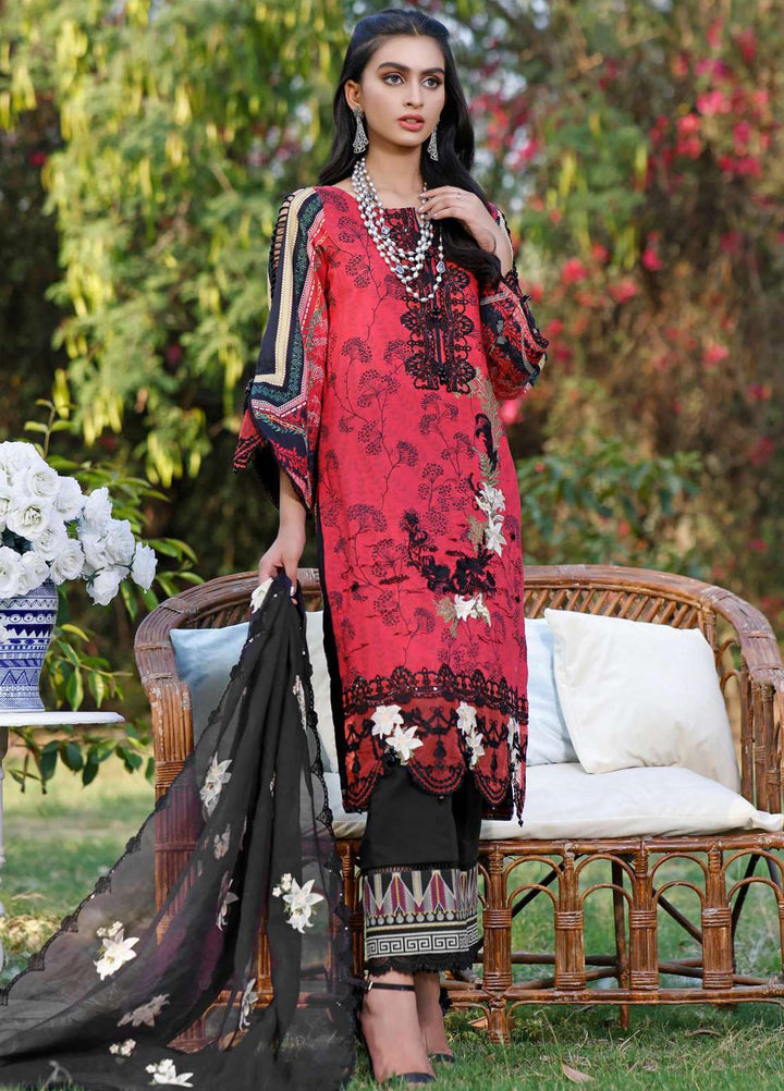 Kahf Premium Embroidered Lawn Suits Unstitched 3 Piece KHF21F 06 - Summer Collection