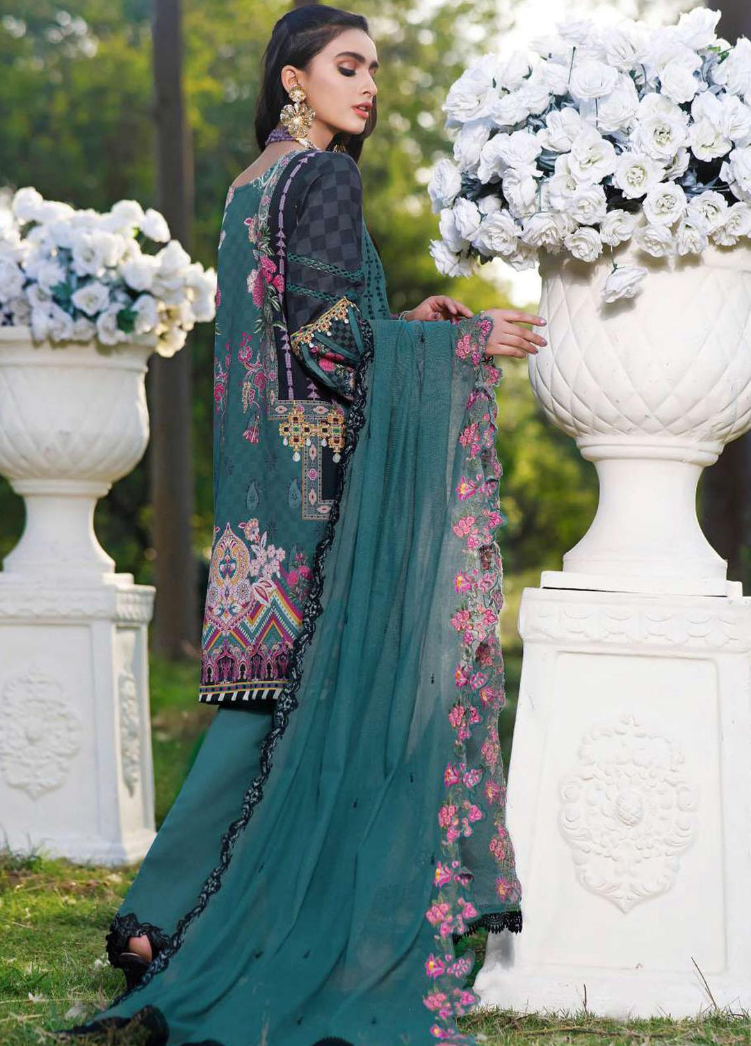 Kahf Premium Embroidered Lawn Suits Unstitched 3 Piece KHF21F 07 - Summer Collection