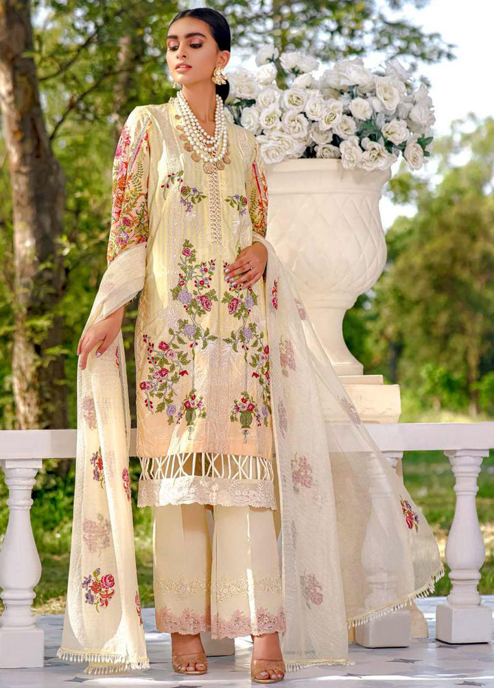 Kahf Premium Embroidered Lawn Suits Unstitched 3 Piece KHF21F 08 - Summer Collection