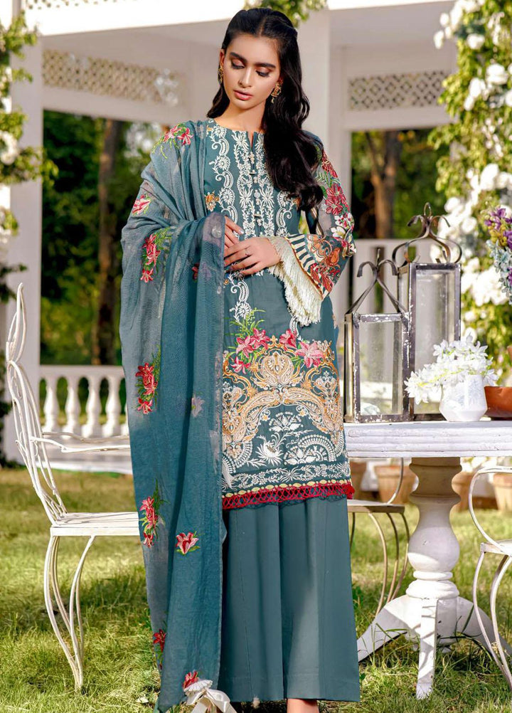 Kahf Premium Embroidered Lawn Suits Unstitched 3 Piece KHF21F 10 - Summer Collection