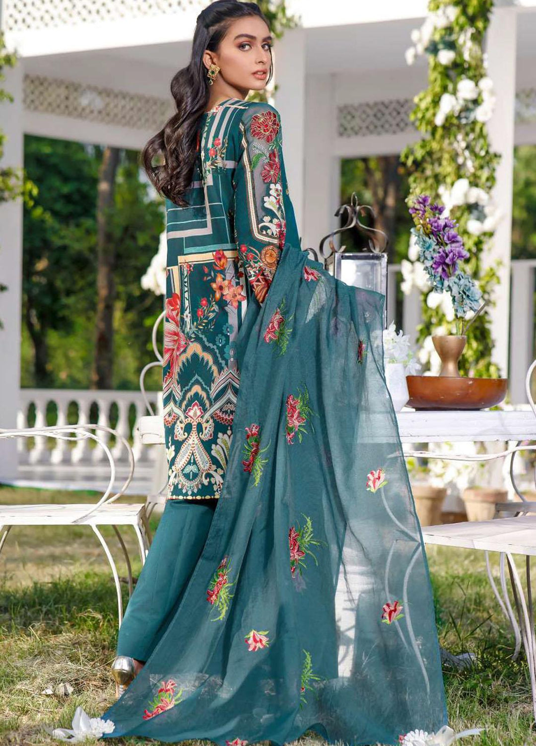 Kahf Premium Embroidered Lawn Suits Unstitched 3 Piece KHF21F 10 - Summer Collection